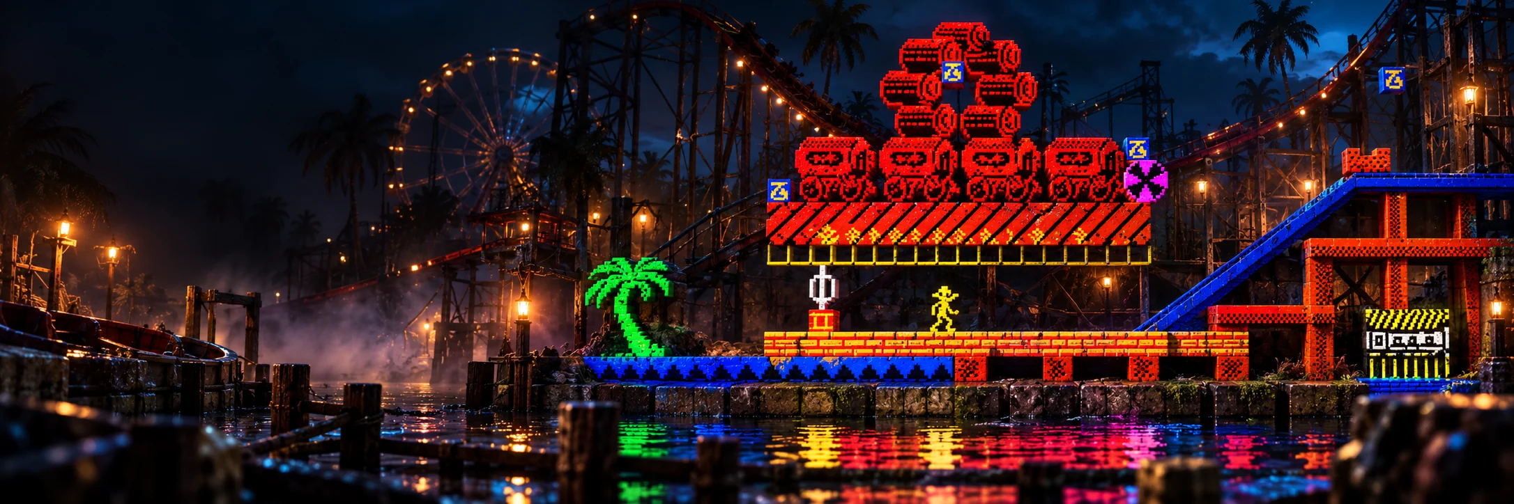 Diorama 3D inspirado en Roller Coaster para ZX Spectrum