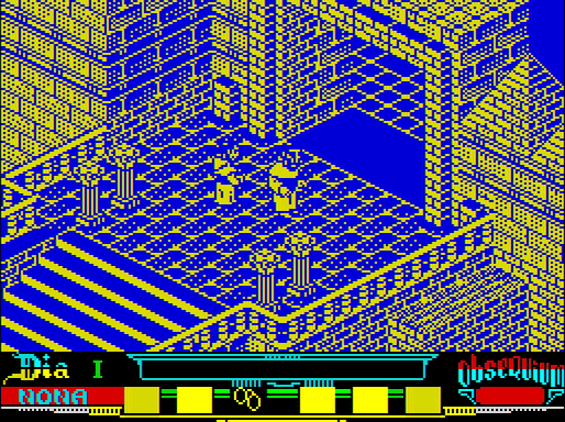 Captura del juego La Abadía del Crimen en ZX Spectrum