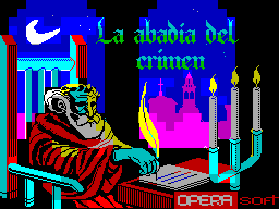 Pantalla de carga de La Abadía del Crimen en ZX Spectrum
