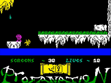 Captura del juego Abu Simbel Profanation en ZX Spectrum
