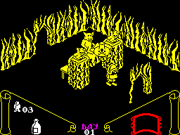 Captura del juego Knight Lore en ZX Spectrum