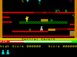 Captura del juego Manic Miner en ZX Spectrum