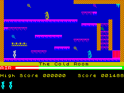 Captura del juego Manic Miner en ZX Spectrum