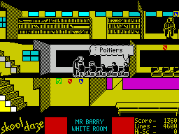 Captura del juego Skool Daze en ZX Spectrum