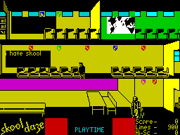 Captura del juego Skool Daze en ZX Spectrum